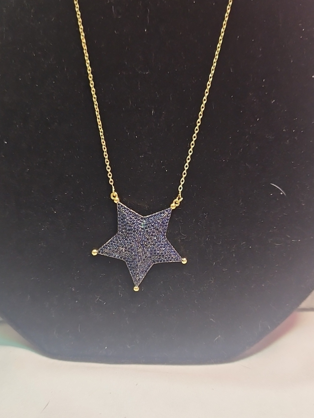 Gold Chain Necklace with Blue Star Pendant